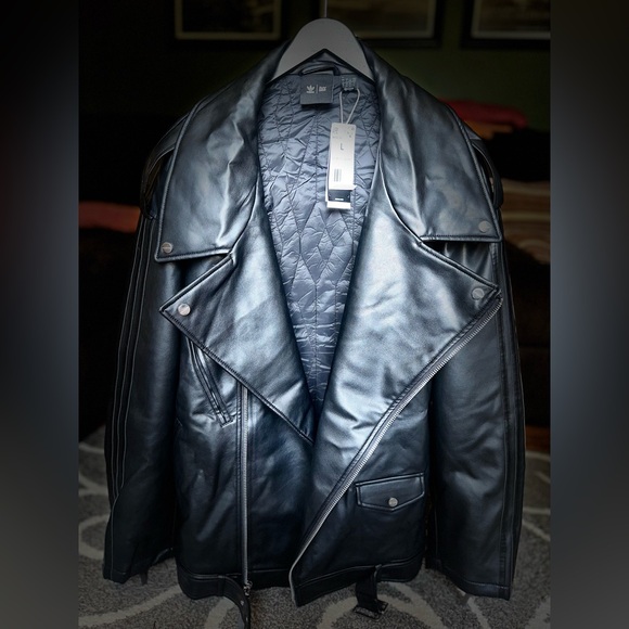 Large, never worn faux leather Ivy Park X Adidas Moto Jacket. Tags still on. - Picture 2 of 5